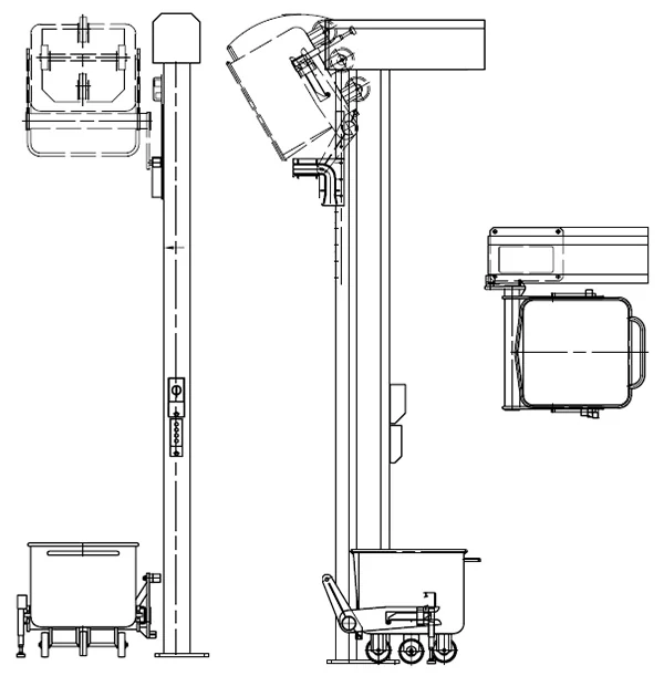 Схема столбовой подъёмник для тележек